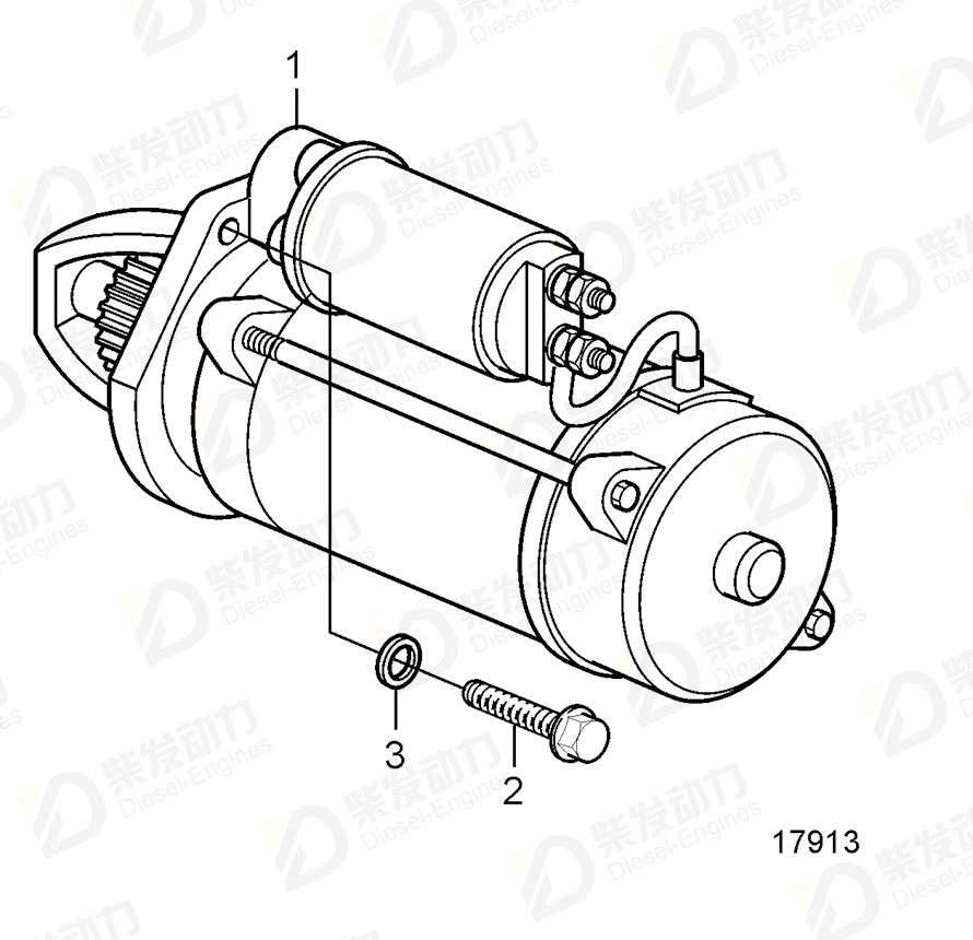volvo penta Starter motor 20405828 Drawing volvo penta Starter motor 20405828 Drawing
